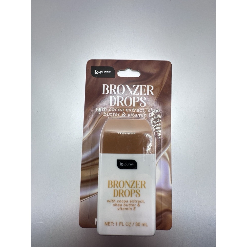 b.pure Bronzer Drops with Cocoa Extract & Shea Butter - 1 fl oz - New & Sealed